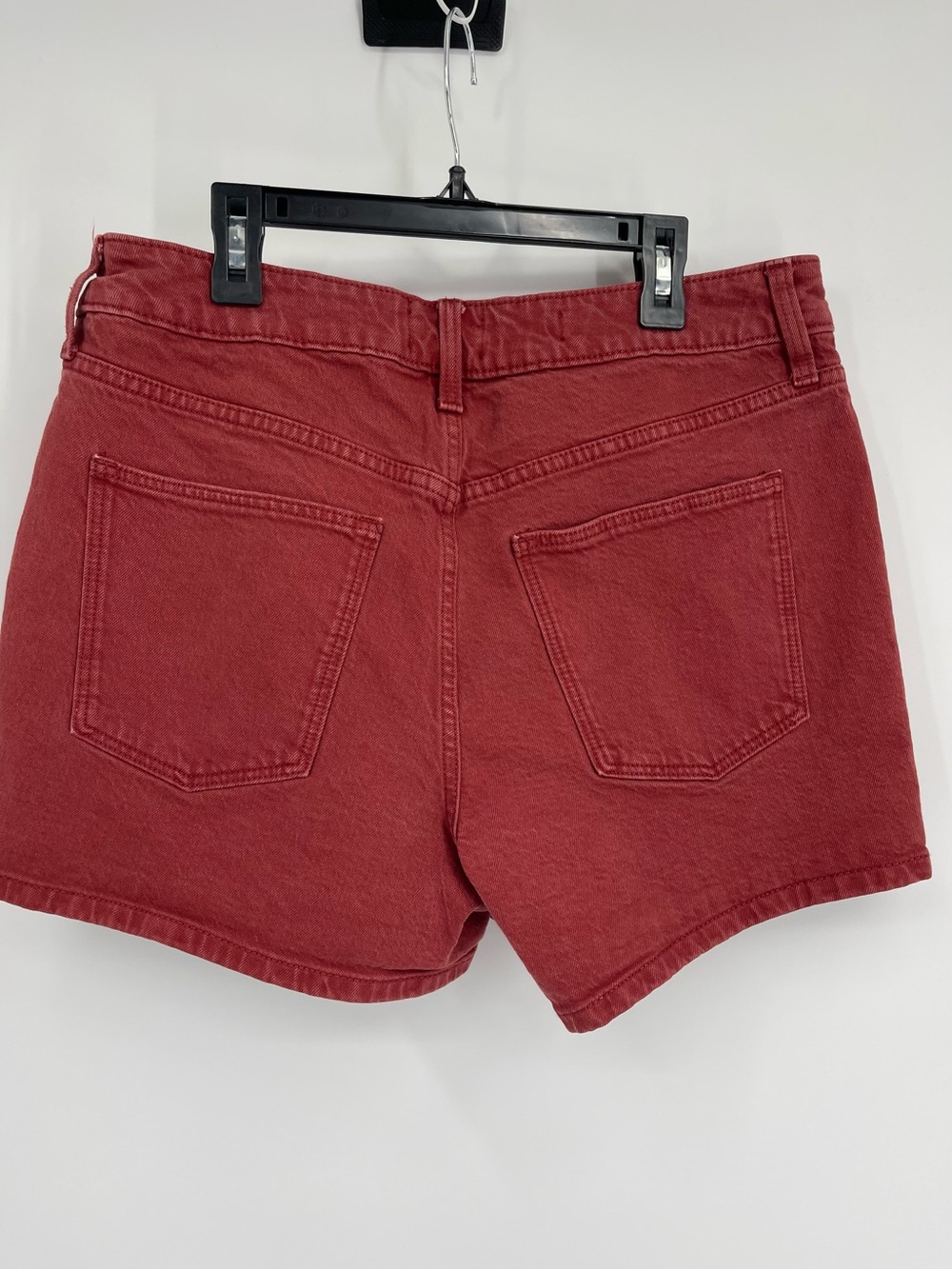 Red Denim Vintage Midi Jean Shorts Rust Indie Earthy Boho Coastal Americana